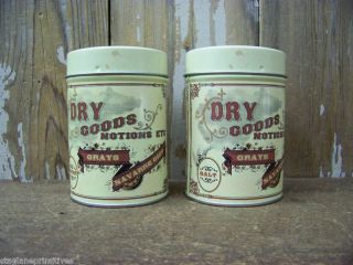 Vintage Look 4 1 2 x 3 Grays Dry Goods Salt Pepper Shakers Cinnamon