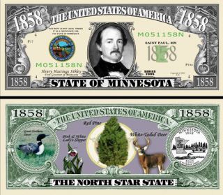 The State of Minnesota Dollar Bill 2 $1 00