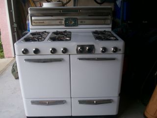 1955 6 burner Universal double oven Gas Stove Vintage with Papers