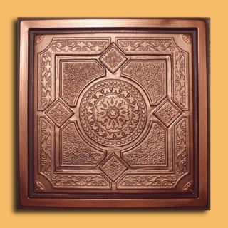 Drop in or Glue on Universal 24x24 PVC Ceiling Tile Lima Copper