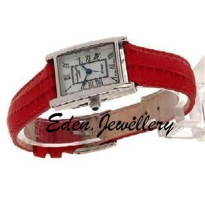 Lucury Marcel Drucker Sterling Silver Watch Red Leather