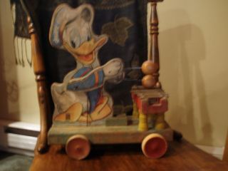 177 DONALD DUCK XYLOPHONE 1946 52 WOODEN FISHER PRICE PULL TOY