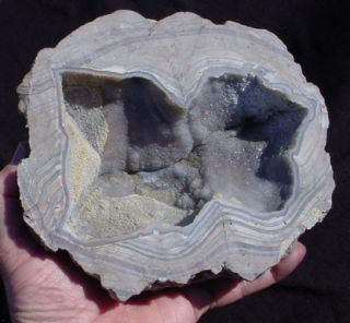 here is a half of a very nice cut dugway geode from utah