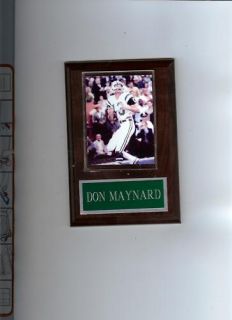 Don Maynard Plaque New York Jets NY NFL Football