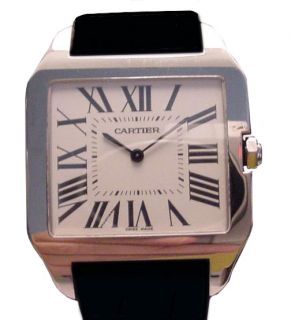 Cartier Santos Dumont Watch 18K White Gold Large 8721