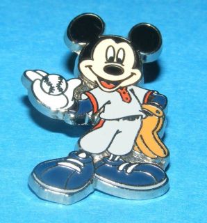 Disney Pin Mickey Mouse Baseball Player 11th in Set of 16 Sold in Set