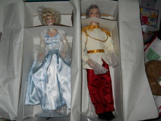 Disney Cinderella and Prince Porcelain Dolls New