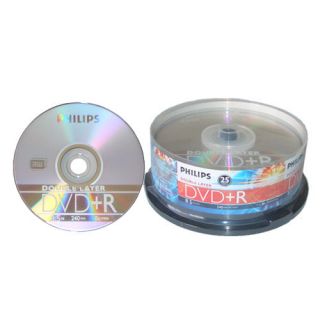 25 Philips 8x DVD R Double Layer 8 5GB 240min Blank DL Dual Media Disk