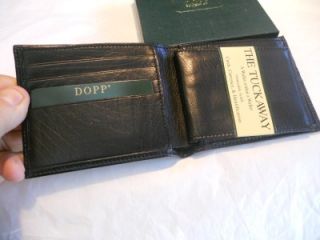 Dopp Pullout Passcase Billfold Genuine Polished Calfskin Leather