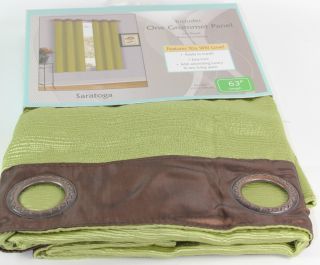 New Duck River 1 Window Panel Grommet Curtain Drapery Textured Lime 42