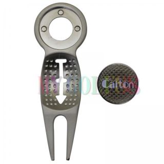 Golf Divot Tool + Magnetic Marker, Zinc Alloy, 