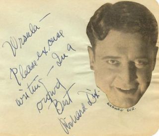 IDA LUPINO + RICHARD DIX VINTAGE 1930s ORIGINAL SIGNED ALBUM PAGE
