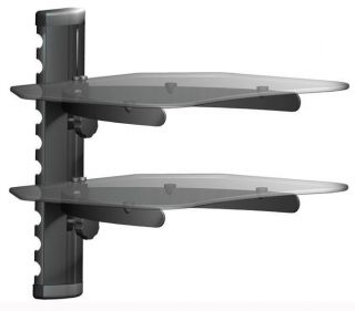 Tier DVD Player Cable Box Wall Mount Shelf Stand BELL TV Glass