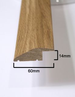 1M Long Solid Wood Oak Door Bar Reducer Ramp Threshold Pre Finished A