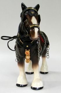 Vintage Melba Ware Draft Horse Clydesdale w Harness