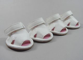 Dog Sandals Shoes Boots White Skyblue w Rubber Soles