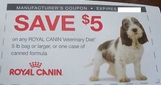 Royal Canin Dog Food $5 Off Coupons Lot 1