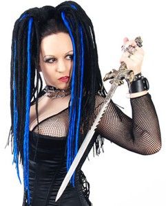 22 Blue Halloween Dread Wig Hairfalls Goth Emo Hippy Indie Fairy Alt