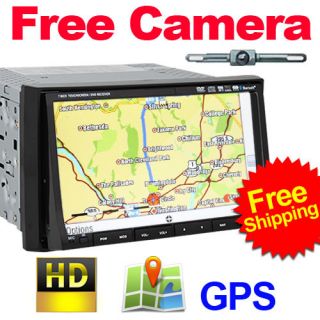  DIN Car Stereo DVD Player GPS Nav Cam Bluetooth iPod FM SD Port