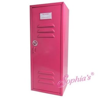 Pink Metal Locker trunk Wardrobe closet for American Girl Dolls