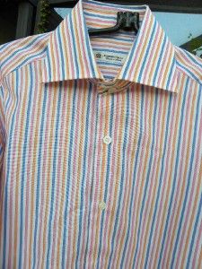 Domenico Vacca Colorful Striped L s Shirt Standart Cuffs Sz 15 1 2 39