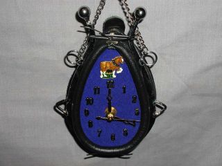 Horse Harness Mini Battery Clock with Draft Horse