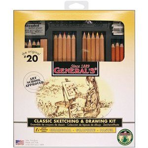 Generals Classic Pencil Charcoal Drawing Sketching Kit