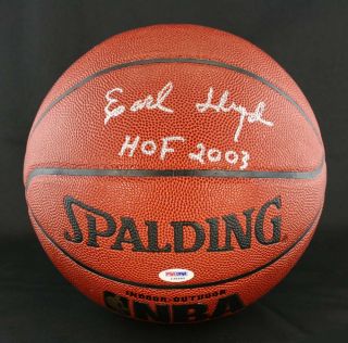 Earl Lloyd SIGNED I O Spalding NBA Basketball Capitols PSA DNA