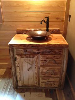  Custom Rustic Cedar Wood Bathroom Vanity 36 Inch