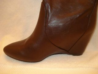 Report Earling Wedge Boots Brown Size 6 Leather Womens Knee Length