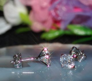 2X 1 5ct Created Brilliant Diamond 18K WGP Studs Earrings