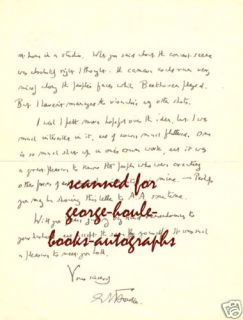 Forster Handwritten Letter Filming Howards End