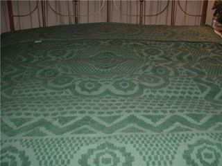  Bedspreads Matching ea 80x96 Clean Forest Green Art Deco Motif