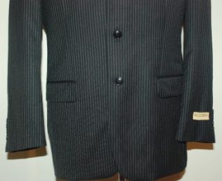 donald trump 100 % wool black striped blazer size 40s