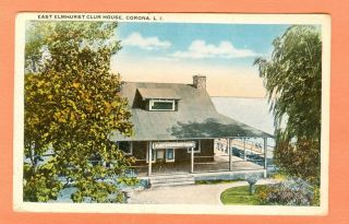 Queens NY City Postcard East Elmhurst Club House Corona 1922
