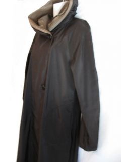 Mycra Pac Donatella Black Chic Stylish Long Packable Rain Coat Size s