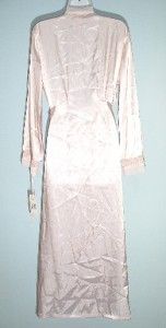 Linea Donatella Women Sz L XL Embroidered Silky Long Robe $69
