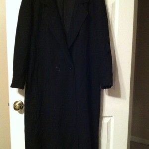 DONNYBROOK Black Sz10 Wool Coat Womens Lined Overcoat Long Winter