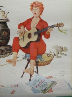 Duane Bryers Hilda Pinup 1965 Calendar Art Redhead Sings Hillbilly