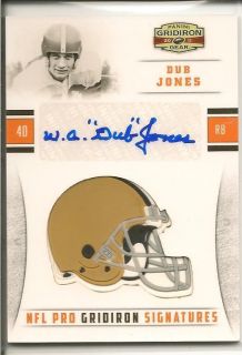  Gridiron Gear NFL Pro Signatures Dub Jones Auto Card d 03 10 Browns SP