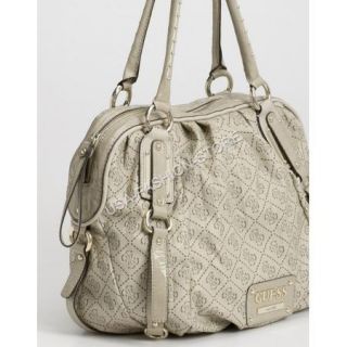 Guess Handbag Brunette Tote Purse Stone White Fashion G