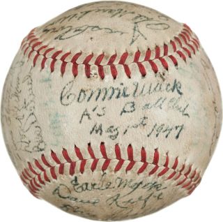 1947 Philadelphia Athletics Team Signed Baseball   JSA LOA