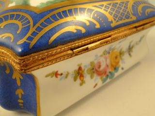 Early Sevres Large Jewelry Box Signed and Hand Painted