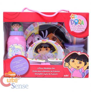 Dora The Explorer Dora and Boots 6pc Kids Dining Dinnerware Set