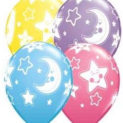  Balloons Unisex Boy or Girl Moon Stars Decorations Pack 5