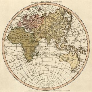 Old Antique Vintage Map Eastern Hemisphere (1786) Faden Print