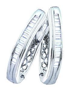 Carat TW Baguette Diamond Earrings 14k White Gold