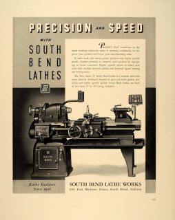 1940 Ad South Bend Lathe Works Series S Machine Tool   ORIGINAL