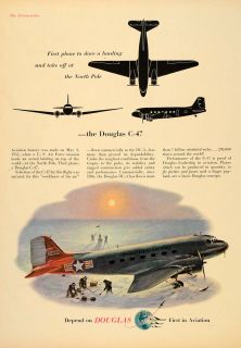  ad c 47 douglas aircraft usaf north pole dc 3 may original advertising