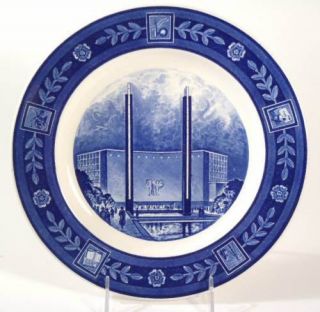 NY Worlds Fair Cobalt Blue Plate 1st Ed Hall of Communciations